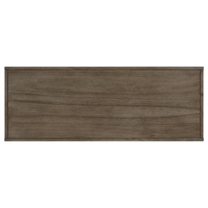 Consola rectangular de madera Owen con dos cajones, color marrón trigo