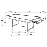 Consola rectangular de madera Owen con dos cajones, color marrón trigo
