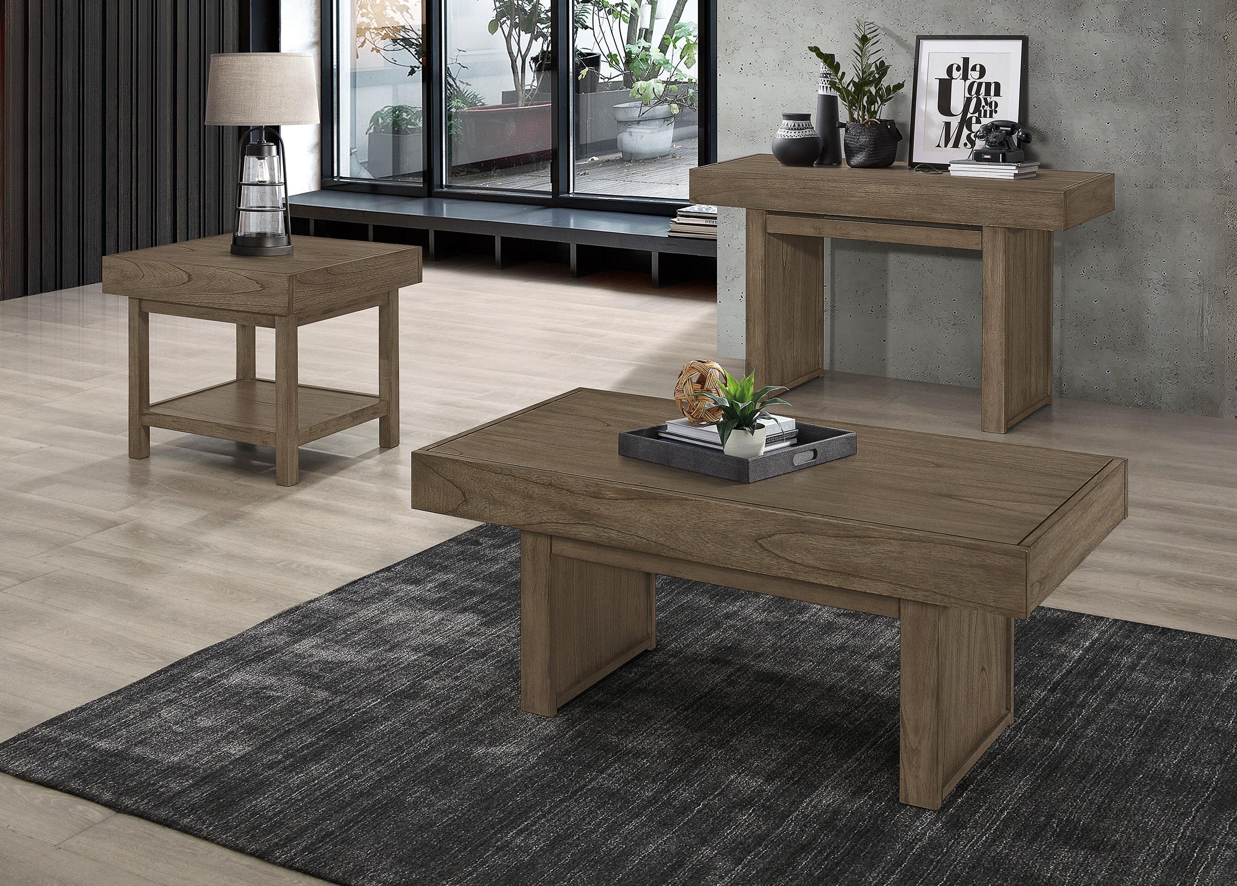 Owen 2-drawer Rectangular Wood Console Table Wheat Brown