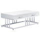 Mesa de centro rectangular Dalya de 2 cajones en blanco de alto brillo