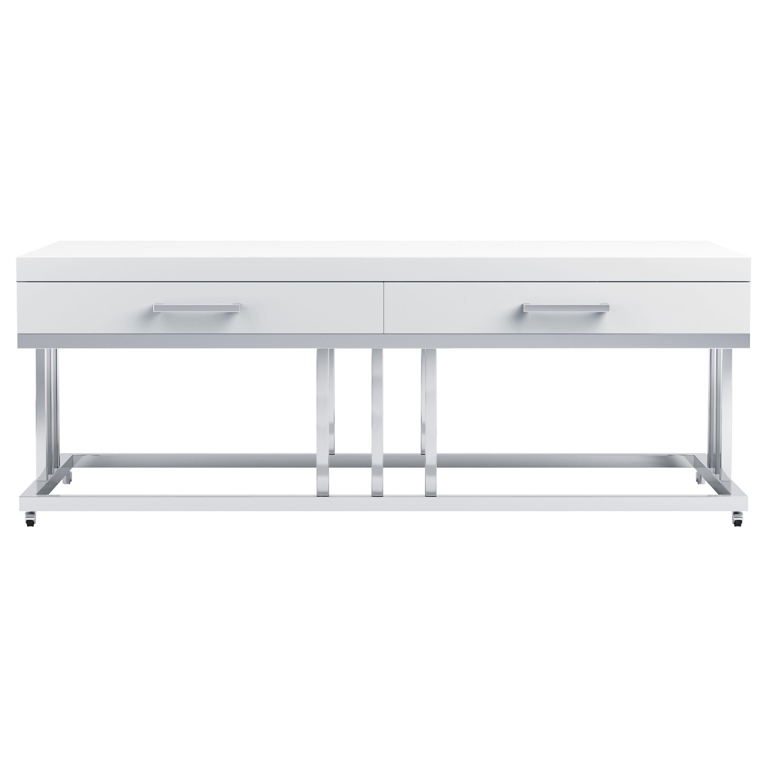Dalya 2-drawer Rectangular Coffee Table White High Gloss