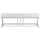 Mesa de centro rectangular Dalya de 2 cajones en blanco de alto brillo
