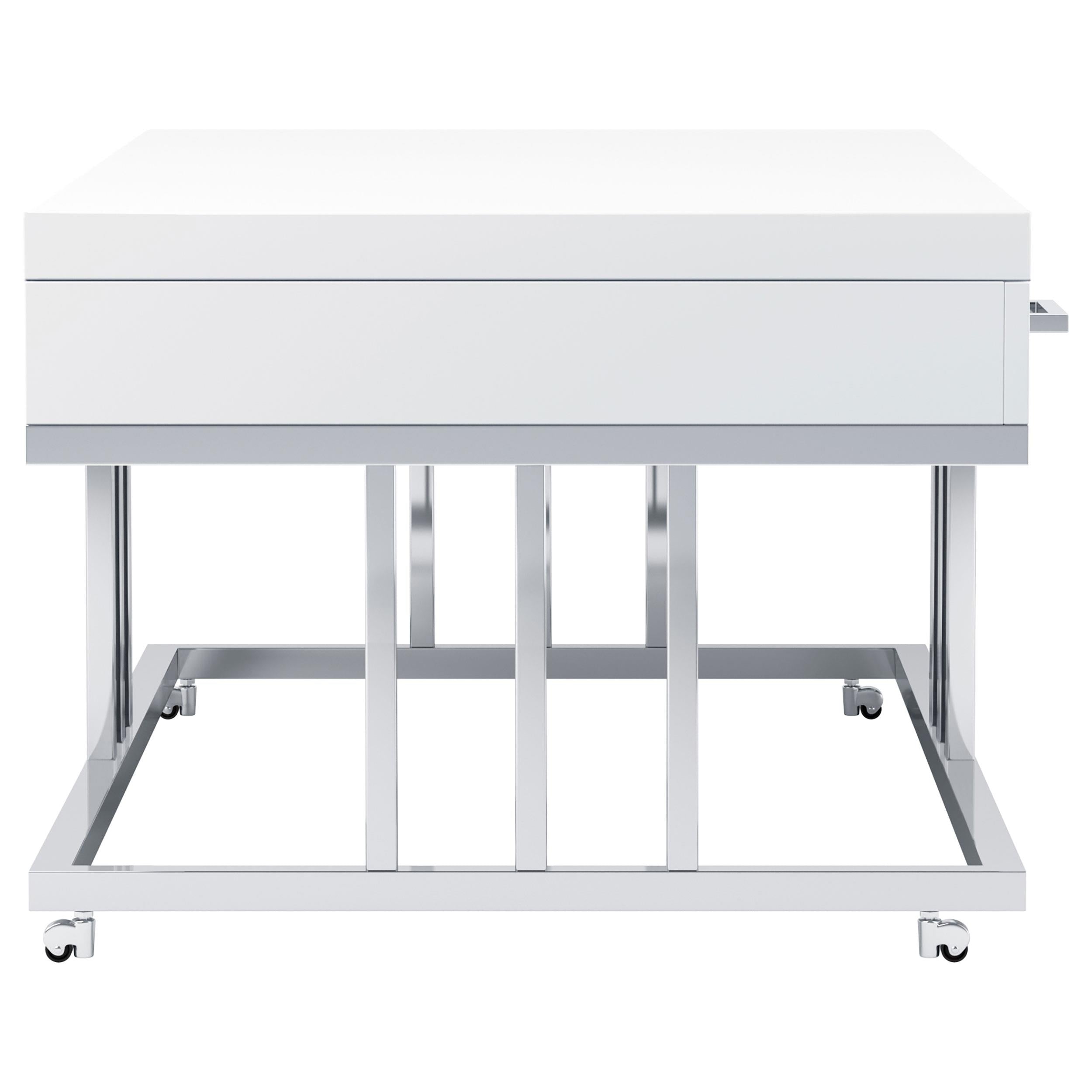 Dalya 2-drawer Rectangular Coffee Table White High Gloss