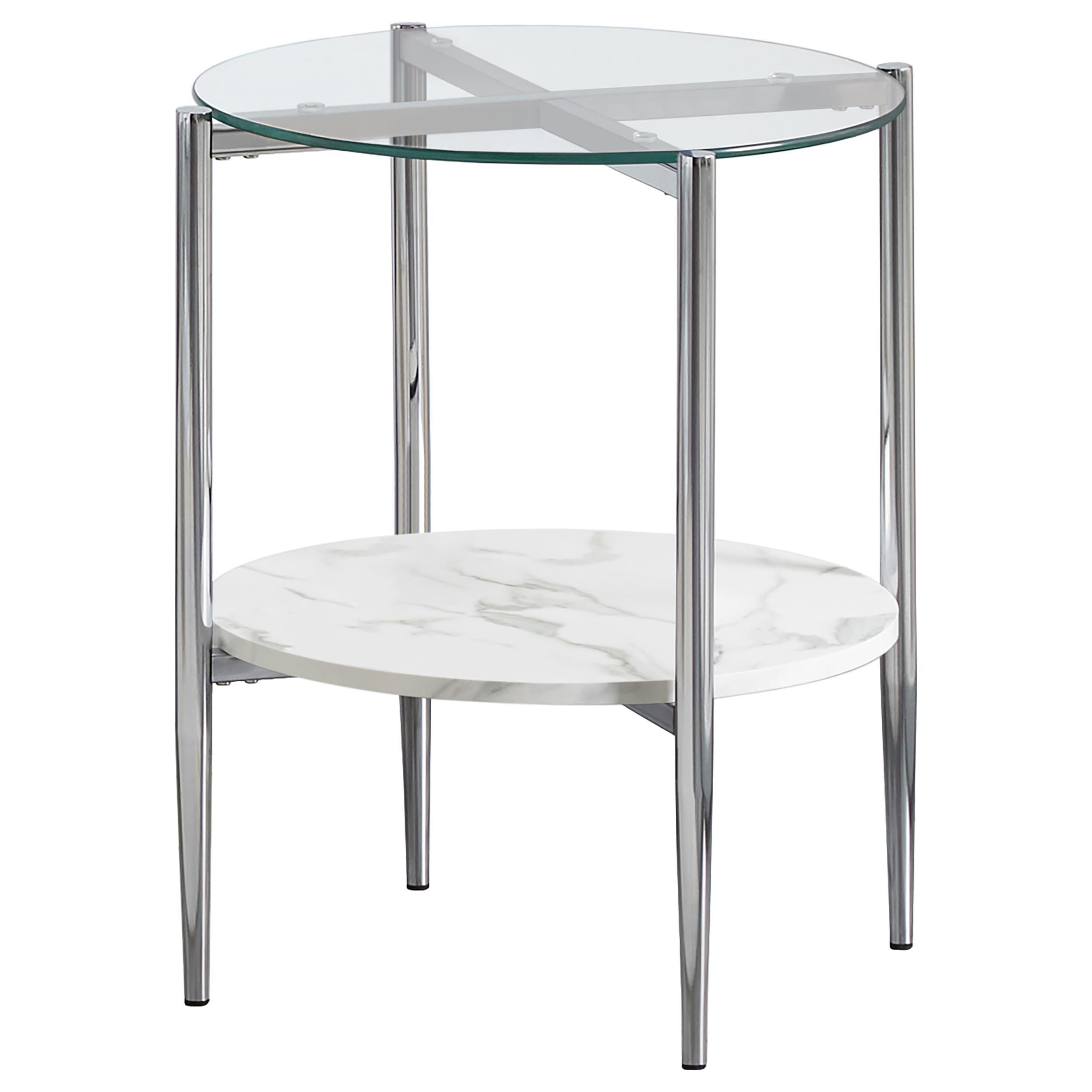 Cadee 3-piece Oval Coffee and End Table Set Chrome