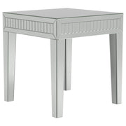 Whitfield Square Mirrored End Side Table Silver
