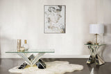 Taffeta 2-piece Mirrored Coffee and End Table Set Silver