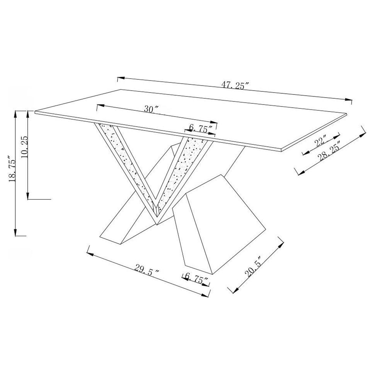 Taffeta 2-piece Mirrored Coffee and End Table Set Silver