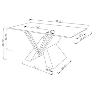 Taffeta 2-piece Mirrored Coffee and End Table Set Silver