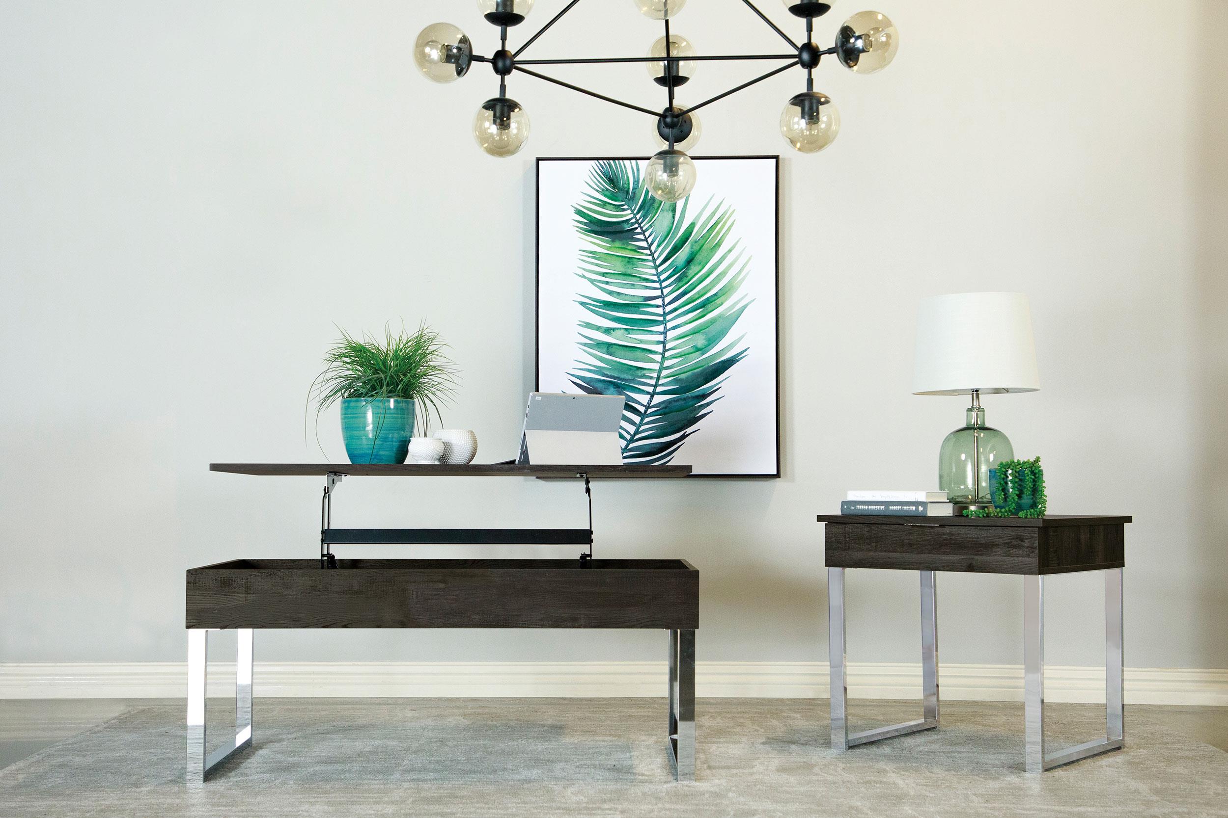Aldine Rectangular Lift Top Coffee Table Dark Charcoal