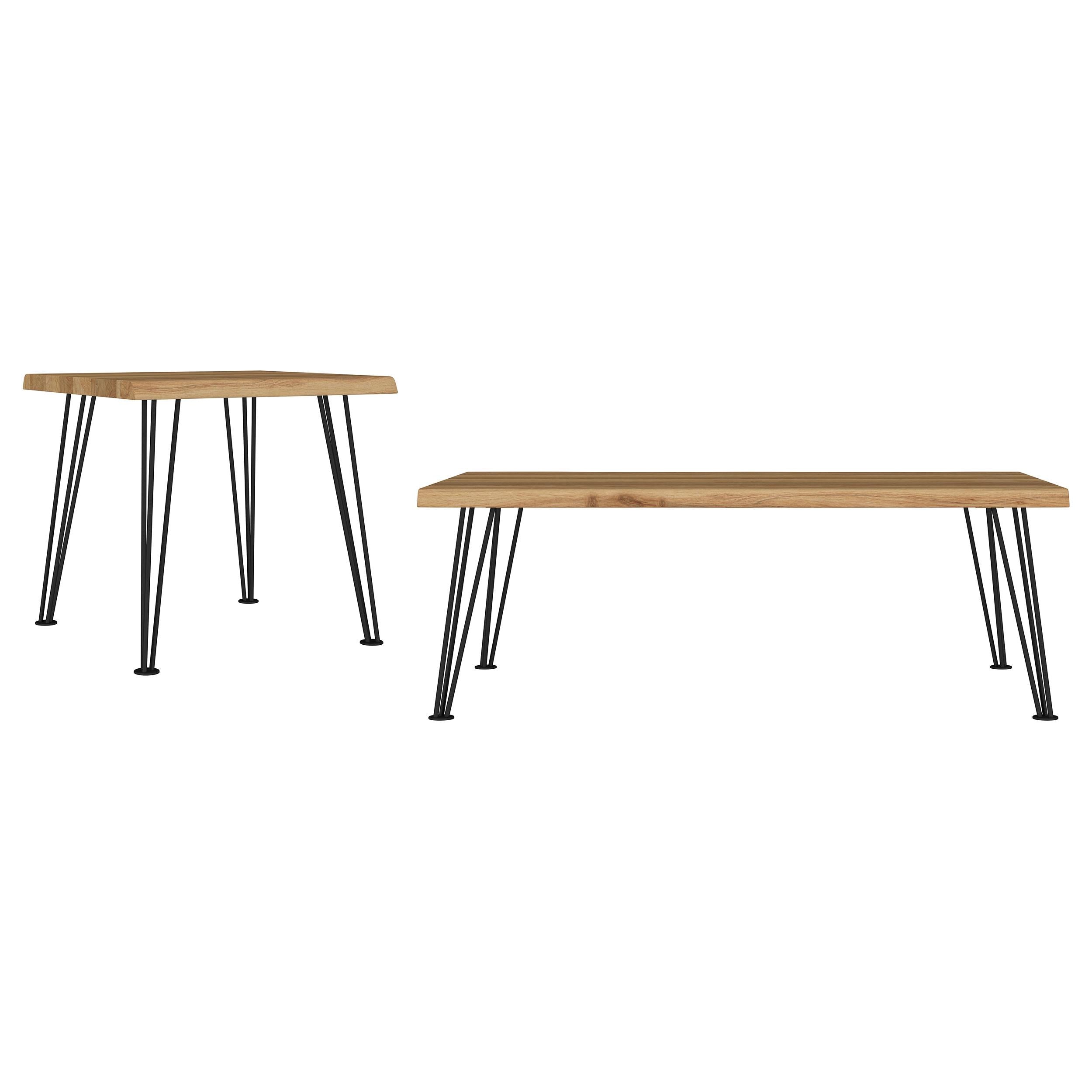 Zander 2-piece Rectangular Coffee and End Table Set Natural