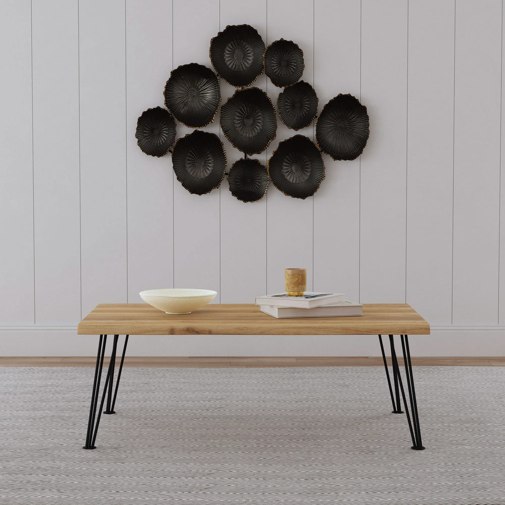 Mesa de centro rectangular de madera Zander en marrón natural