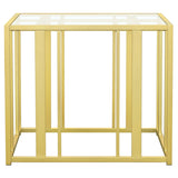 Adri Rectangular Glass Top Side End Table Matte Brass