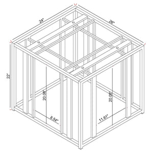 Adri Rectangular Glass Top Side End Table Matte Brass