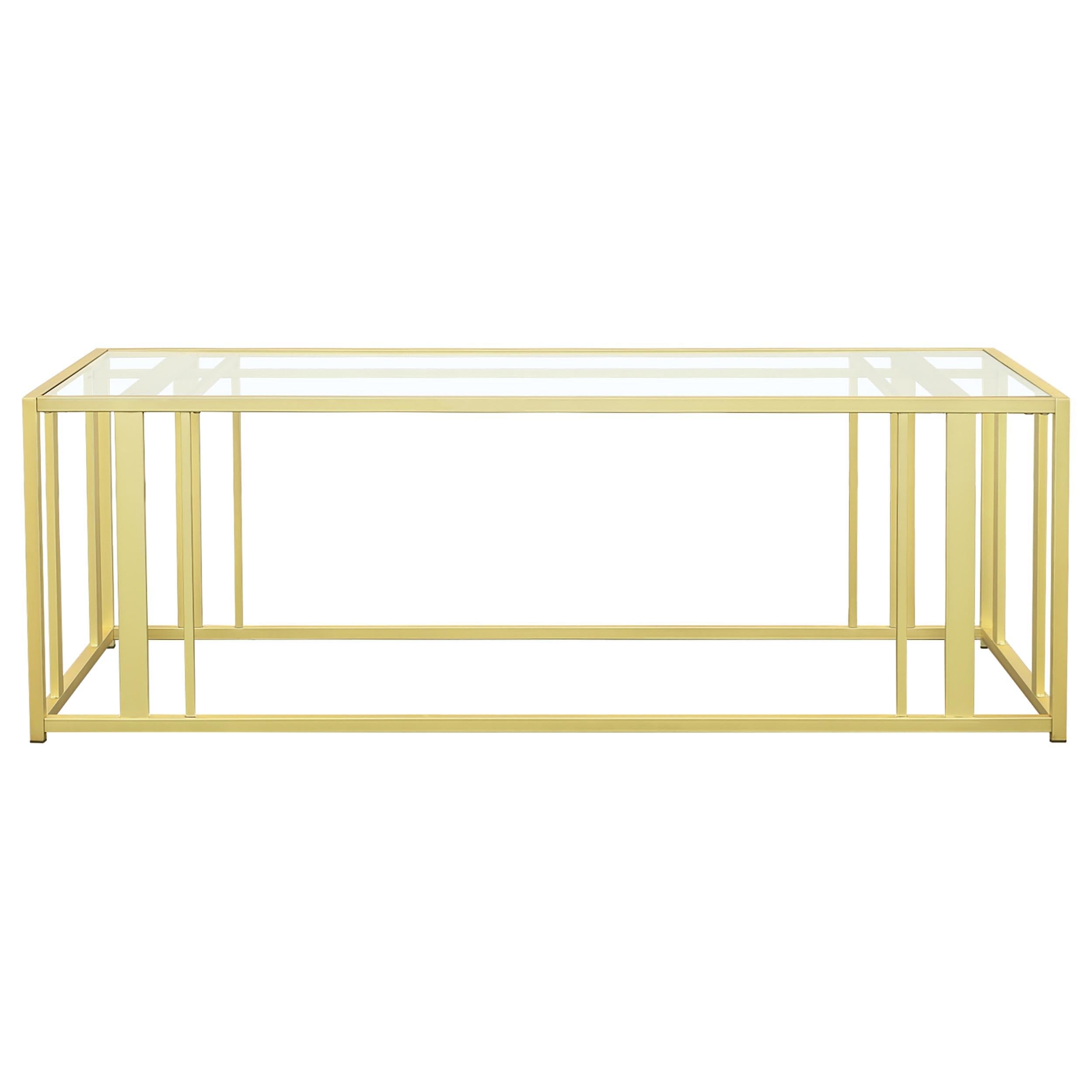 Adri 2-piece Coffee and End Table Set Matte Brass