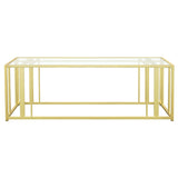 Adri Rectangular Glass Top Coffee Table Matte Brass