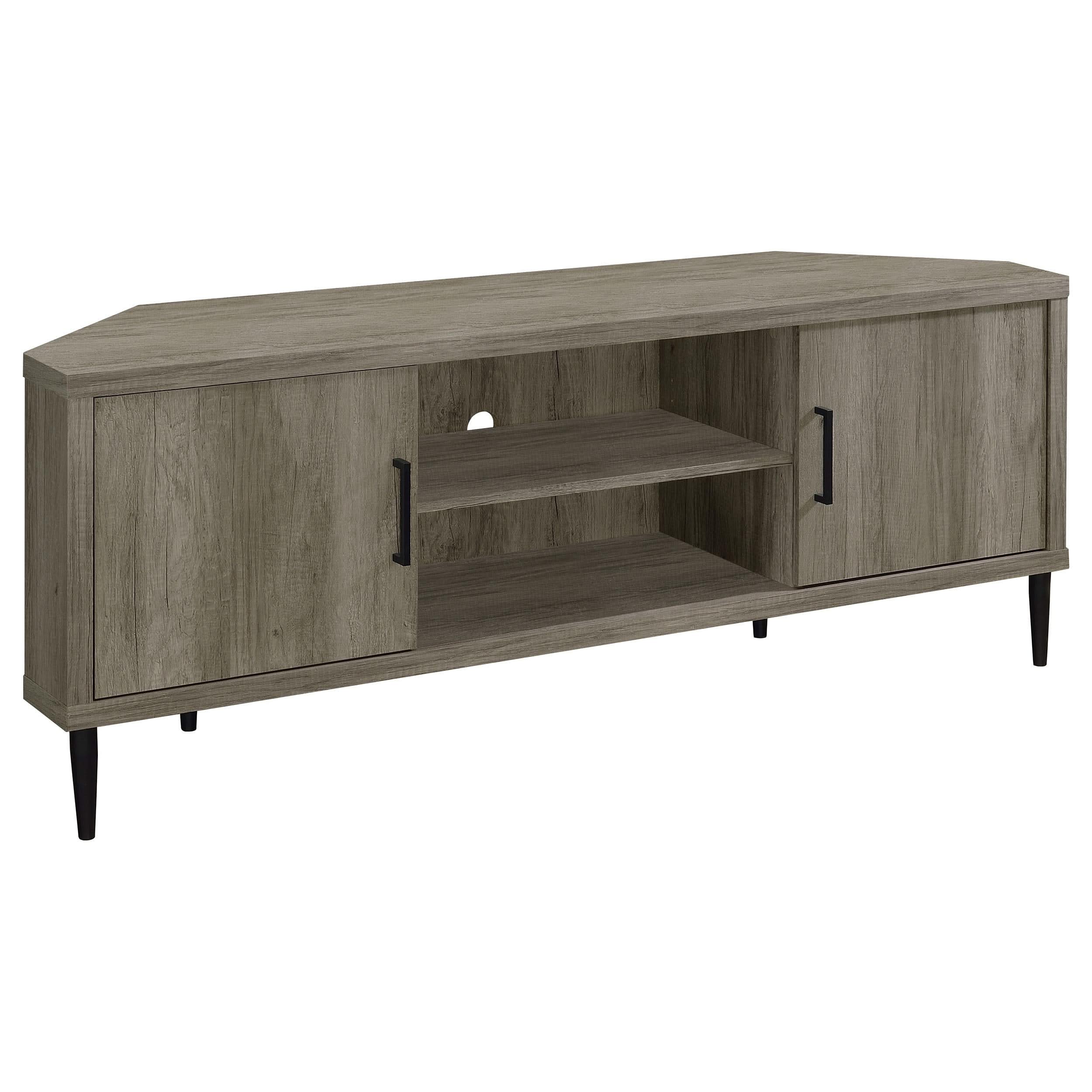 Consola de TV Norwood de 2 puertas con almacenamiento, color gris madera flotante