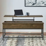 Mesa de centro elevable Byers Engineered Wood de roble marrón