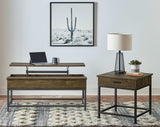 Mesa de centro elevable Byers Engineered Wood de roble marrón