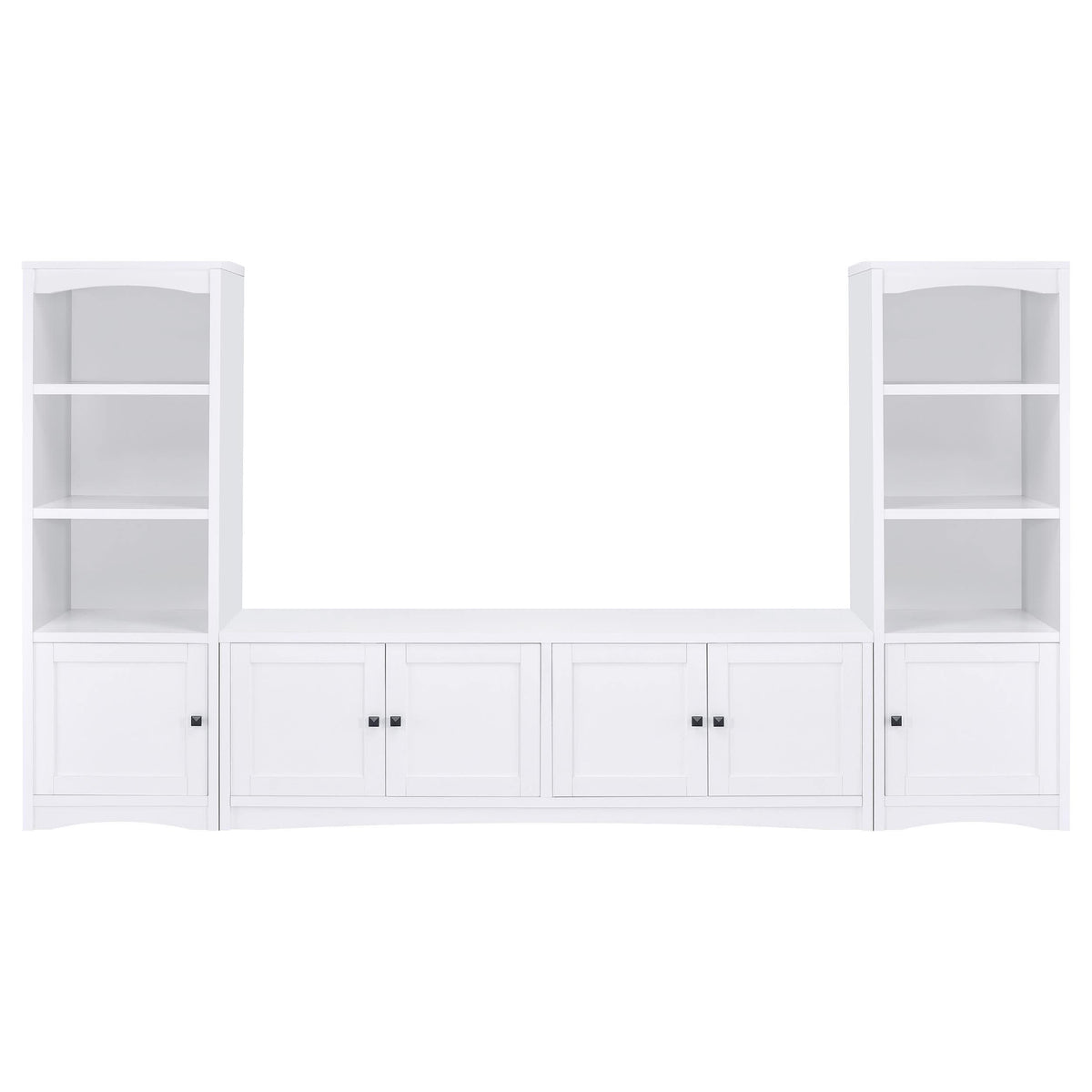 Centro de entretenimiento Laughlin de 3 piezas para TV, color blanco