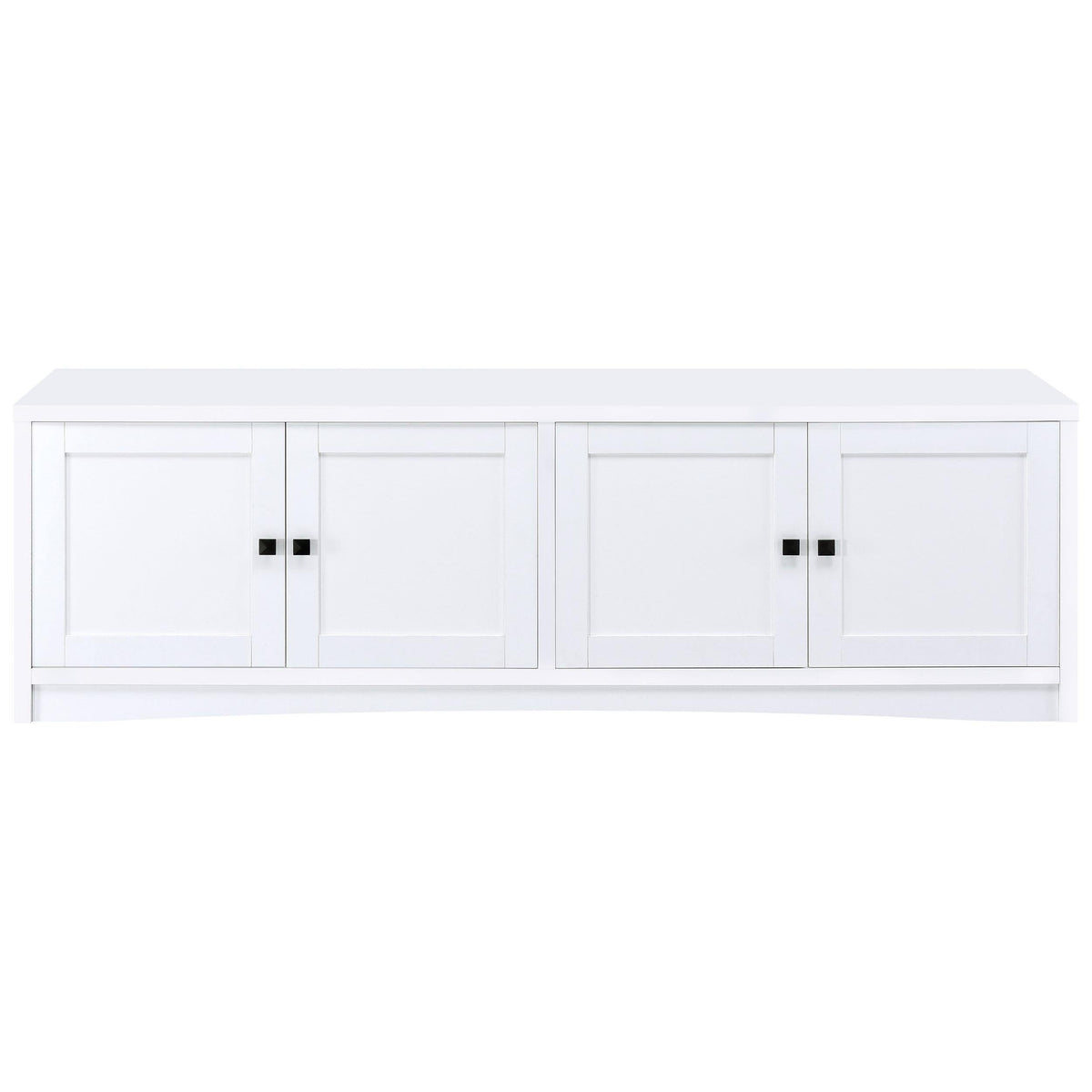 Mueble para TV Laughlin de 78 pulgadas, madera de ingeniería, 4 puertas, color blanco