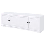 Mueble para TV Laughlin de 78 pulgadas, madera de ingeniería, 4 puertas, color blanco