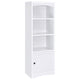 Torre multimedia Laughlin de 3 estantes de madera de ingeniería, color blanco