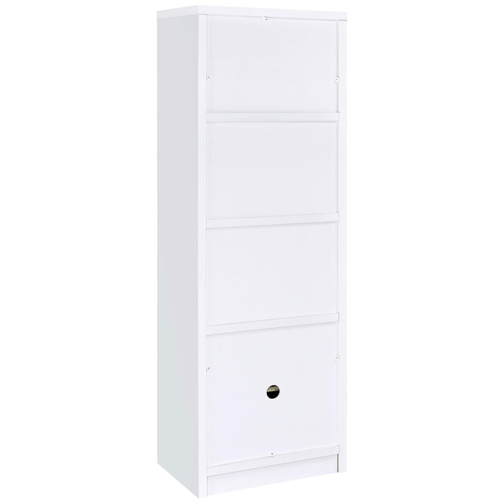Torre multimedia Laughlin de 3 estantes de madera de ingeniería, color blanco