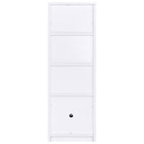 Torre multimedia Laughlin de 3 estantes de madera de ingeniería, color blanco