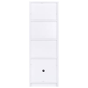 Torre multimedia Laughlin de 3 estantes de madera de ingeniería, color blanco