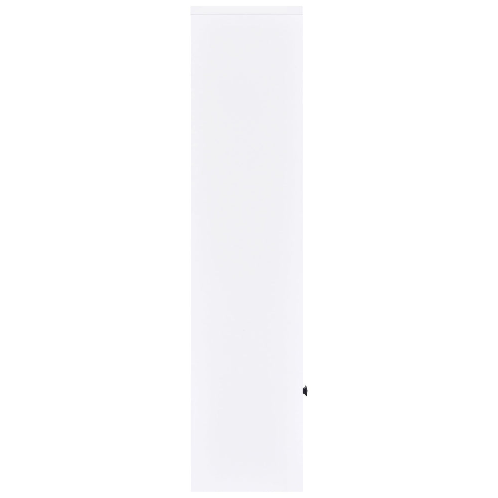 Torre multimedia Laughlin de 3 estantes de madera de ingeniería, color blanco