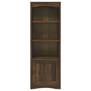 Torre multimedia Laughlin de 3 estantes de madera de ingeniería, pino oscuro