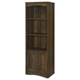 Torre multimedia Laughlin de 3 estantes de madera de ingeniería, pino oscuro