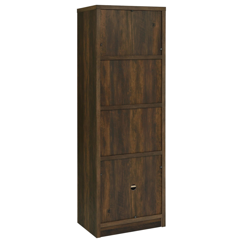 Torre multimedia Laughlin de 3 estantes de madera de ingeniería, pino oscuro