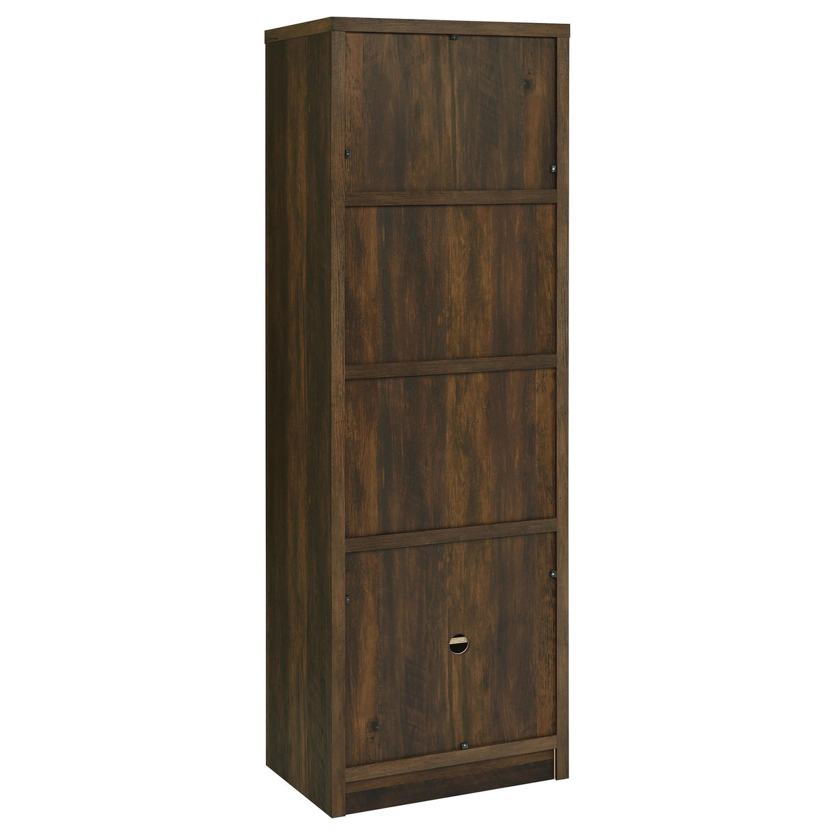 Torre multimedia Laughlin de 3 estantes de madera de ingeniería, pino oscuro