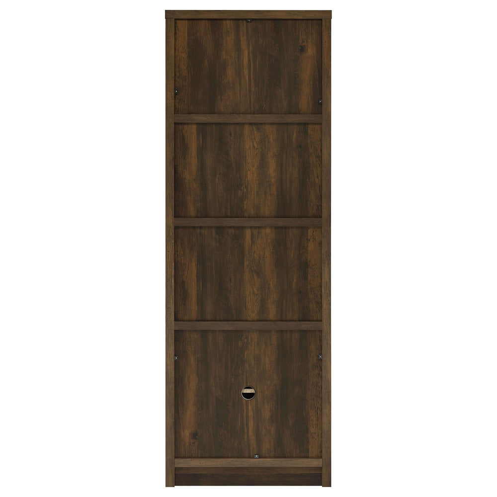 Torre multimedia Laughlin de 3 estantes de madera de ingeniería, pino oscuro