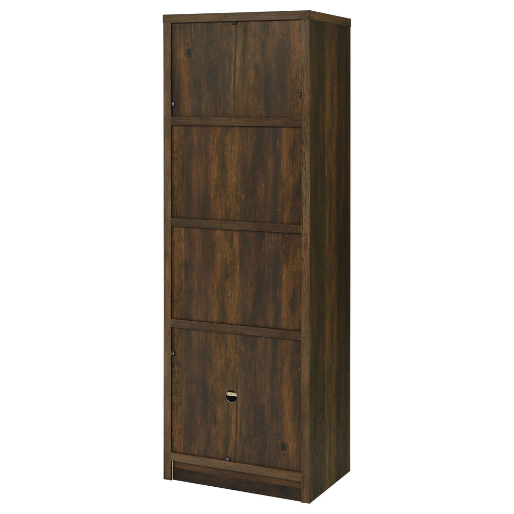 Torre multimedia Laughlin de 3 estantes de madera de ingeniería, pino oscuro