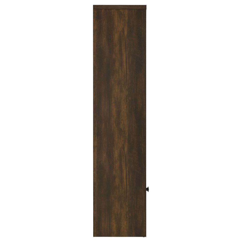 Torre multimedia Laughlin de 3 estantes de madera de ingeniería, pino oscuro