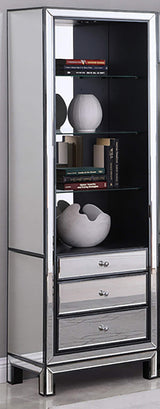 3-drawer Media Tower Black Titanium and Silver