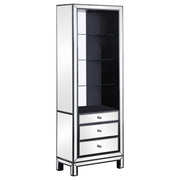 3-drawer Media Tower Black Titanium and Silver
