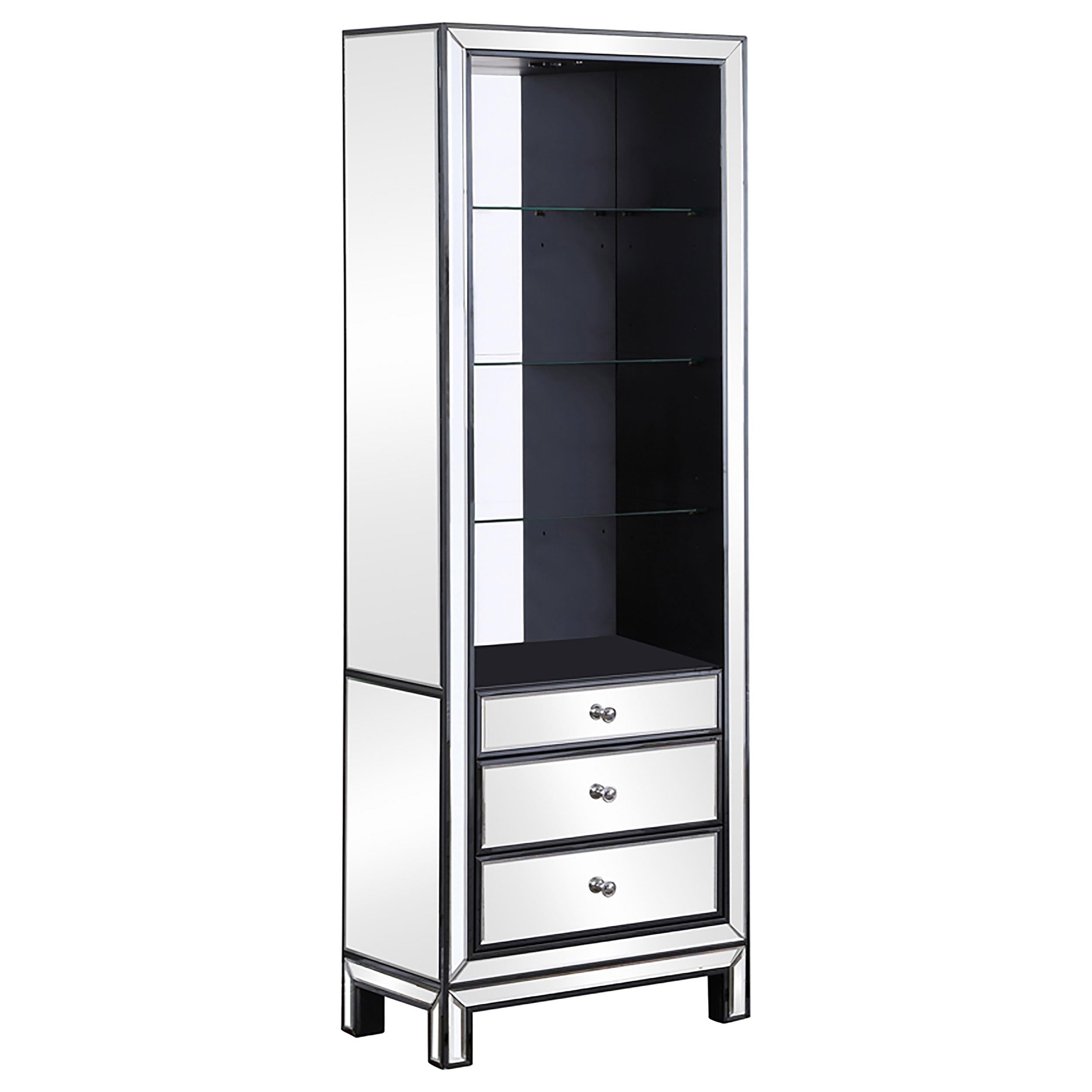 3-drawer Media Tower Black Titanium and Silver