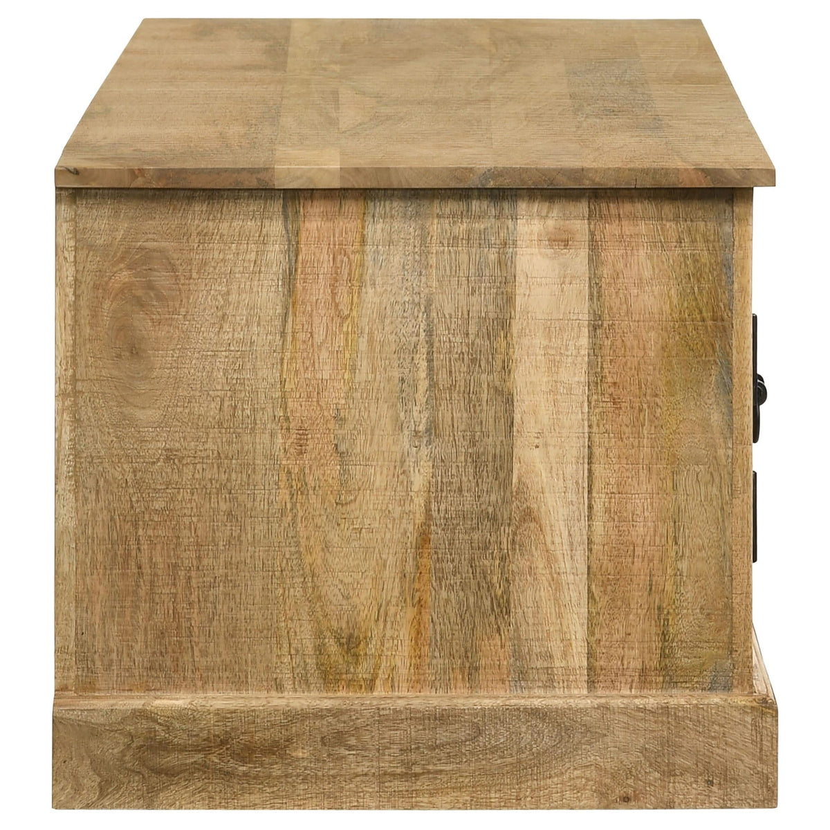 Zabel 2-door Solid Mango Wood 58" TV Stand Natural