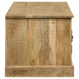 Zabel 2-door Solid Mango Wood 58" TV Stand Natural