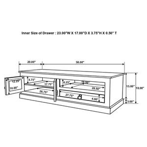 Zabel 2-door Solid Mango Wood 58" TV Stand Natural