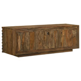 Mueble para TV Julia de 58 pulgadas de madera maciza de sheesham con 2 puertas Natural