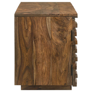 Mueble para TV Julia de 58 pulgadas de madera maciza de sheesham con 2 puertas Natural