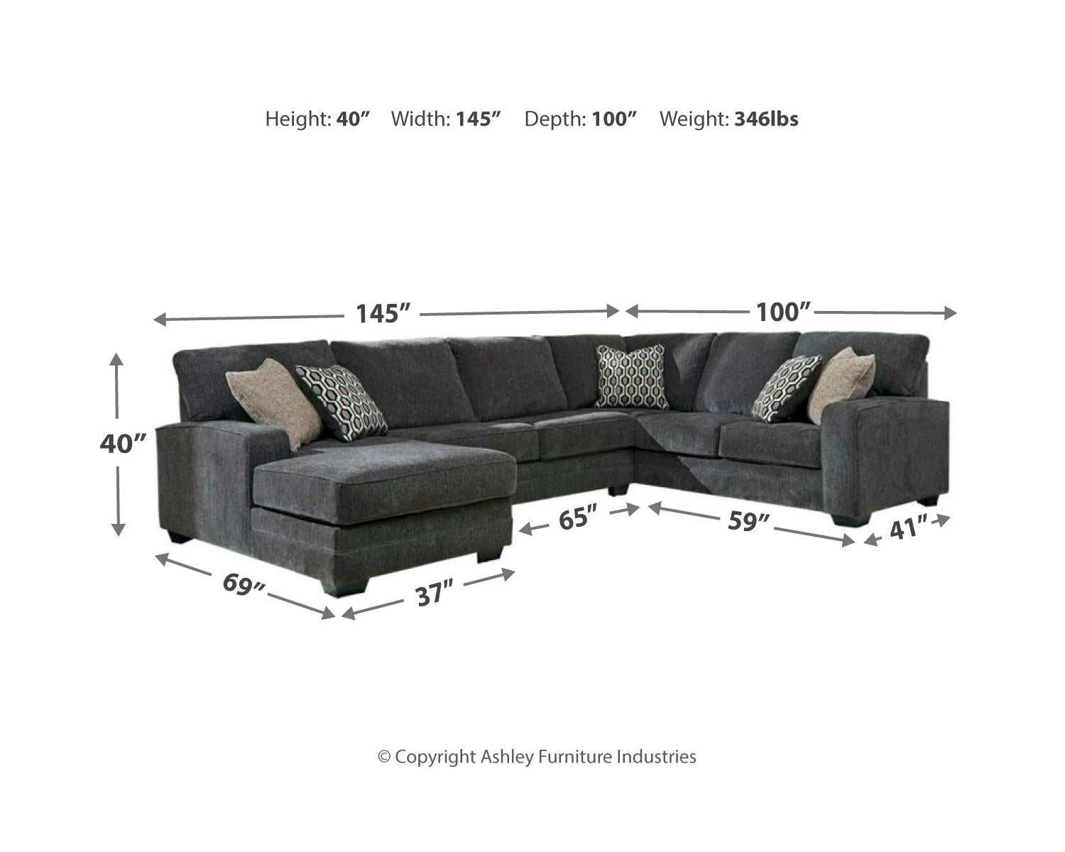 Tracling 3-Piece Sectional with Chaise