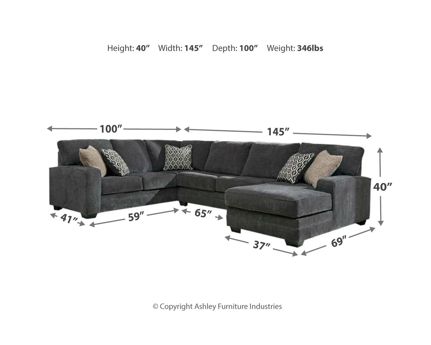 Tracling 3-Piece Sectional with Chaise