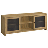 Consola de TV rectangular con puerta de malla Bristol en roble dorado y bronce