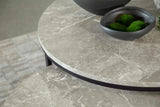 Mesa de centro redonda anidada Lainey de dos piezas en imitación de mármol, gris