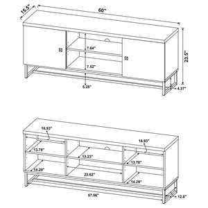 Mueble para TV Myles de 2 puertas de madera de ingeniería de 60 pulgadas en roble rústico